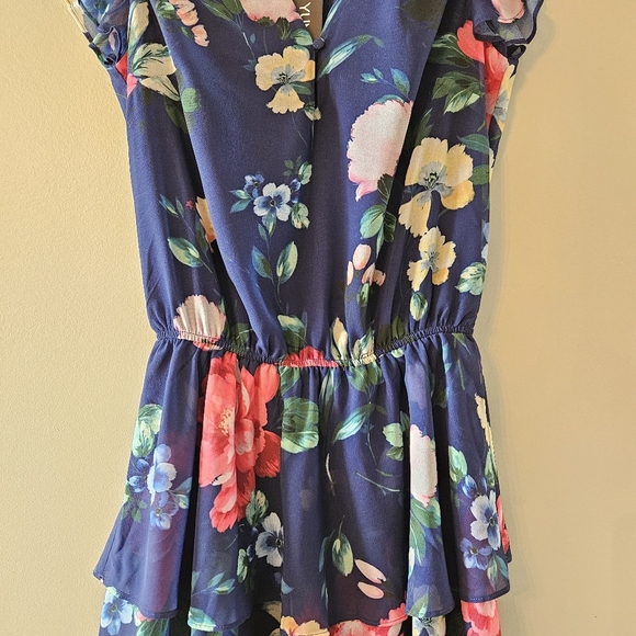 NWT Yumi Kim Chelsea Elastic Waist Plaid Floral Print Short Sleeve Mini Dress M. - Picture 9 of 16